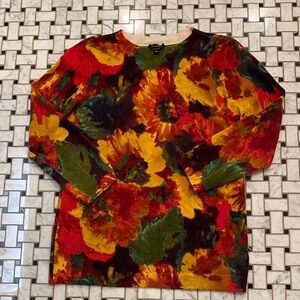 Talbots cashmere floral sweater